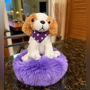 Vintage Nintendogs Cavalier King Charles Spaniel Puppy on Purple Bed